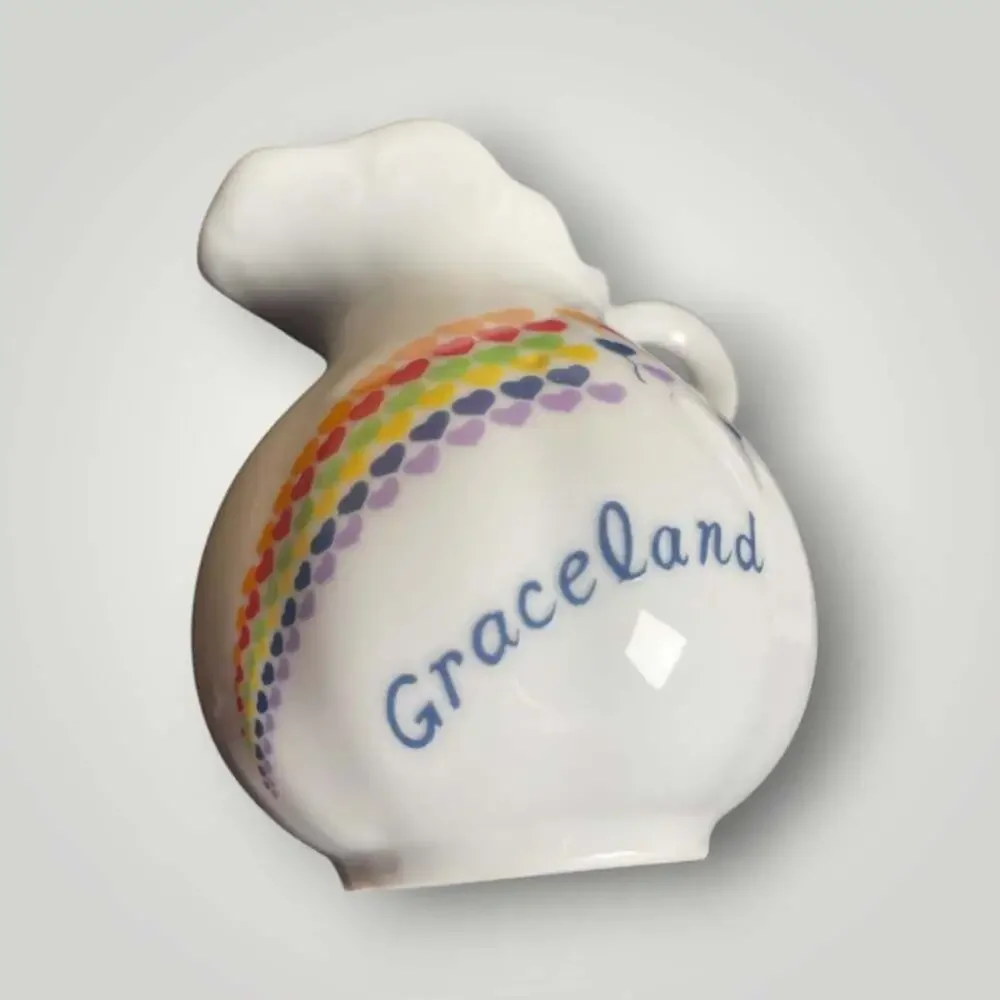 Graceland Tennessee Miniature Creamer Pitcher and Underplate Dish Souvenir